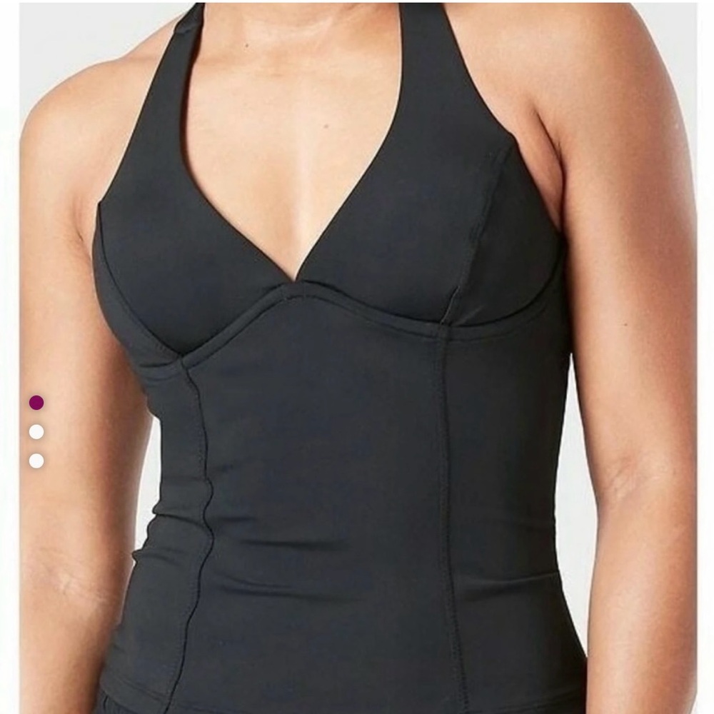 Athleta Black Halter Swim Top NWT 38 B C